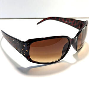 Foster Grant Sunglasses NS0614 ILSA FDG Solar Acccent Leopard Print W Rhinestone